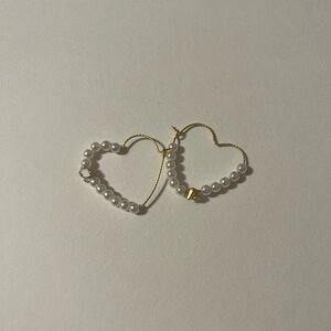 hand made gold heart earrings